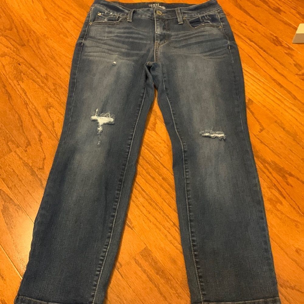 Time and Tru size 8 Petite straight leg distressed jeans